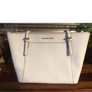 Large Michael Kors full zip Ciara Tote Ivory